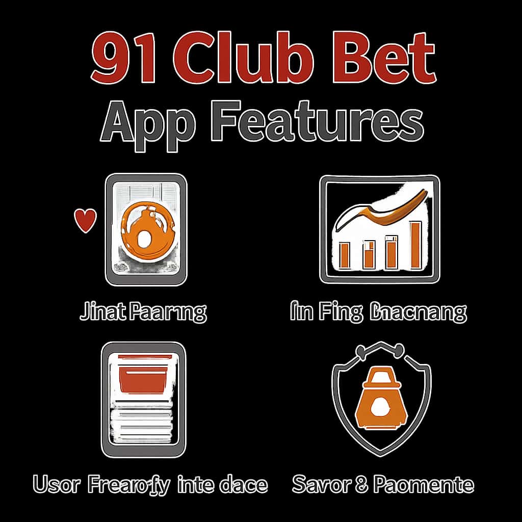 Illustrative diagram highlighting key features of the 91 Club Bet App.