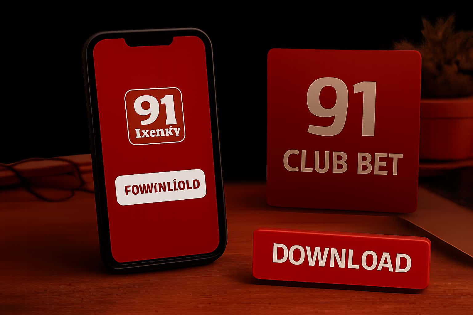 Scene illustrating the process of downloading the 91 Club Bet app.