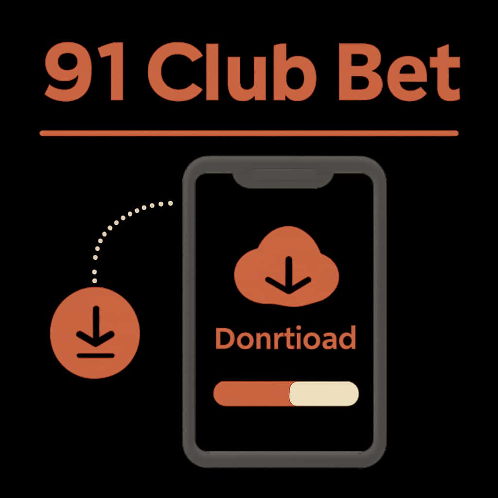 Illustration explaining the download process for the 91 Club Bet app.