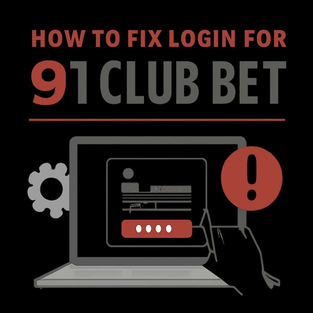 Diagram detailing troubleshooting steps for 91 Club Bet login.