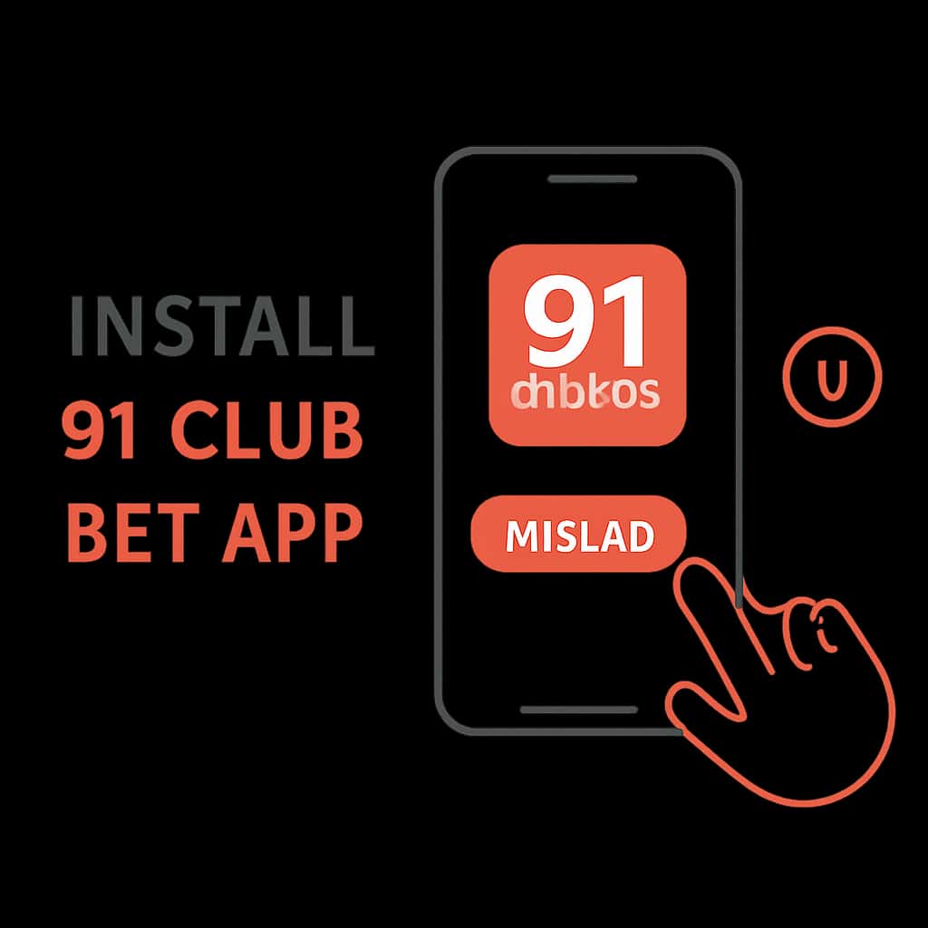Illustration detailing the installation steps for the 91 Club Bet app.