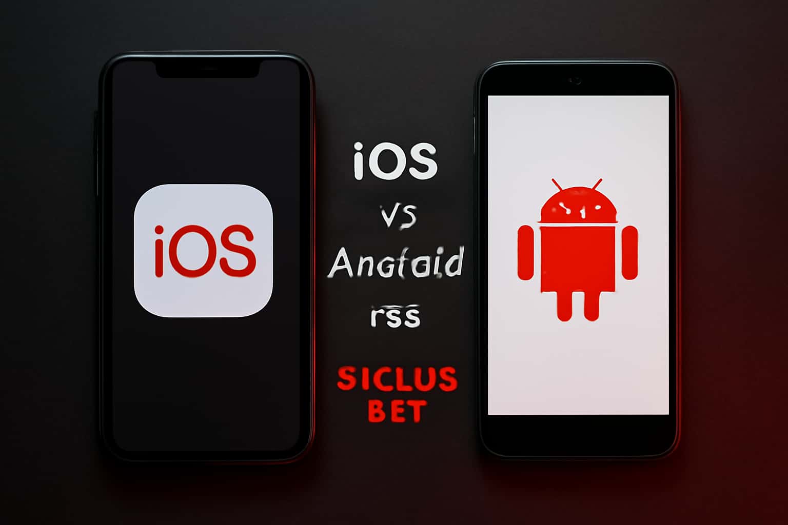 A comparative scene illustrating iOS vs Android for the 91 Club Bet app.