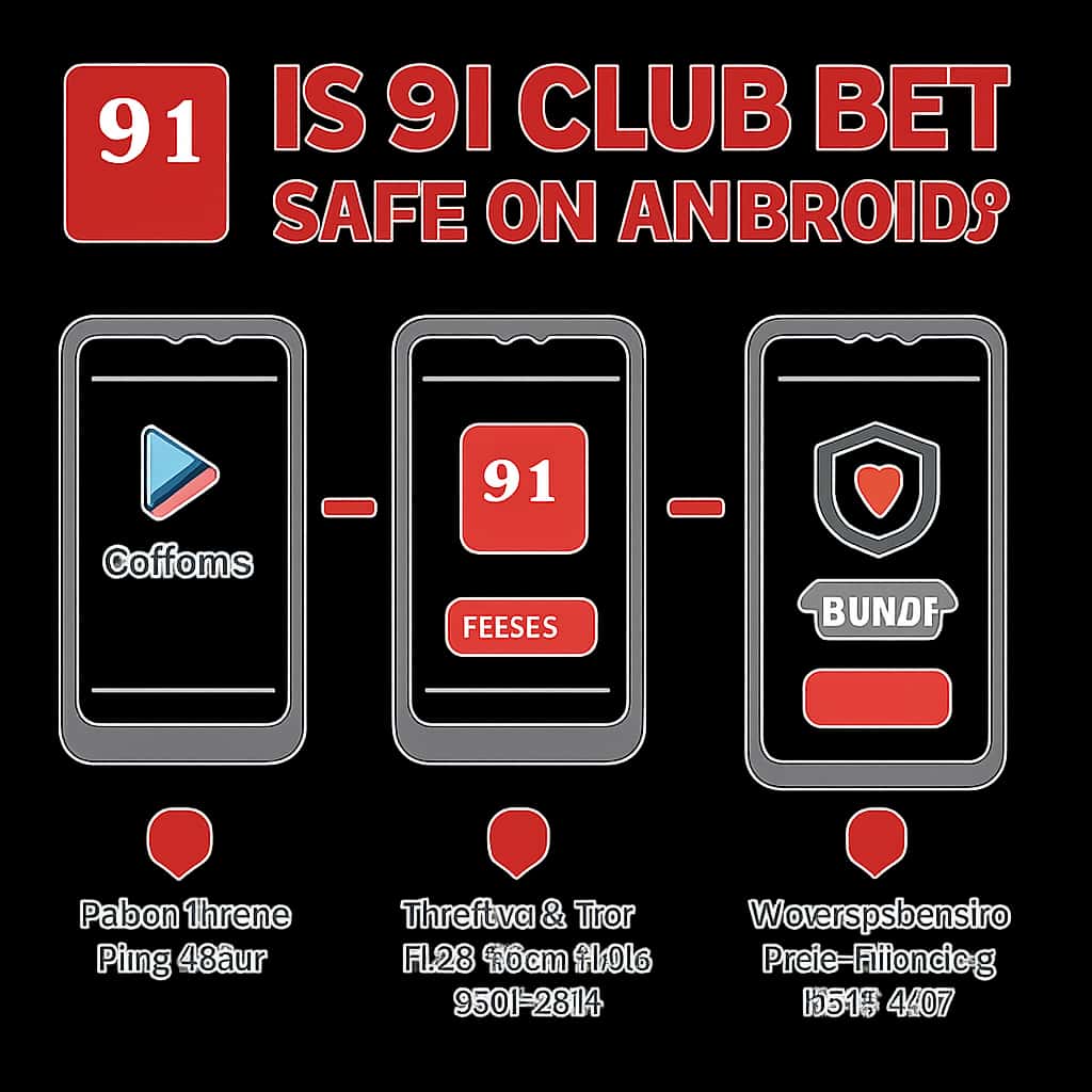 An illustration of the steps to install 91 Club Bet on Android.