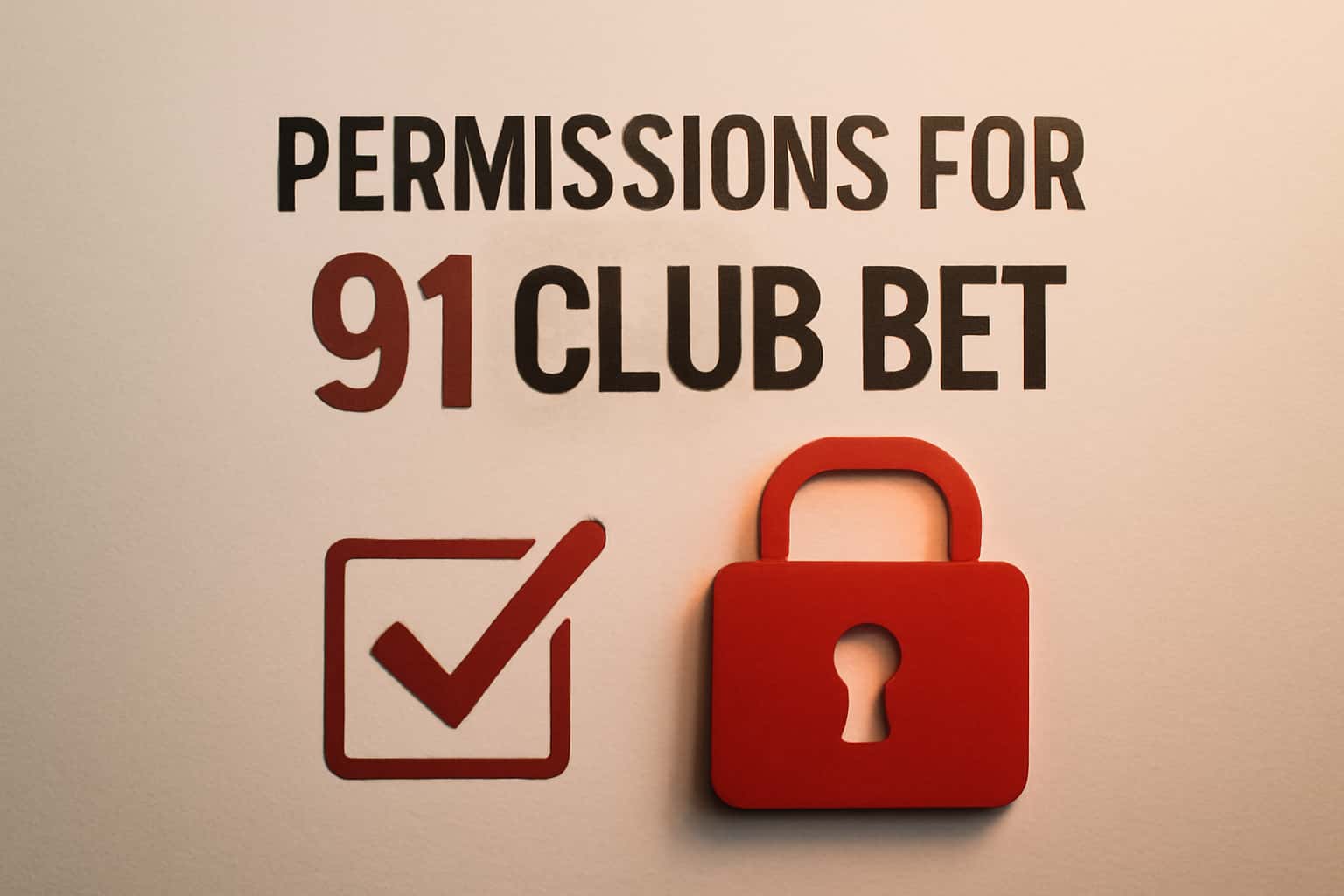 Informational scene about permissions for the 91 Club Bet app.