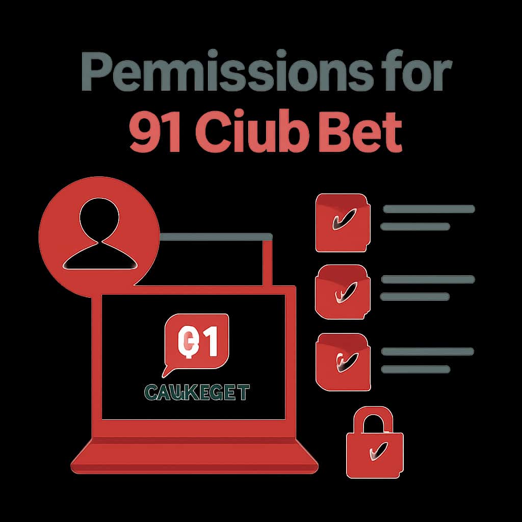 Diagram explaining permissions for the 91 Club Bet app.