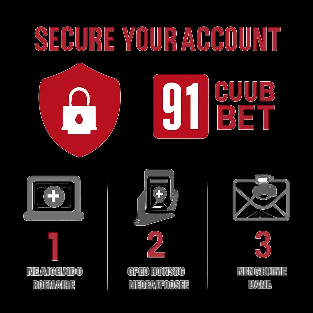 Illustration detailing the steps for securing a 91 Club Bet account.